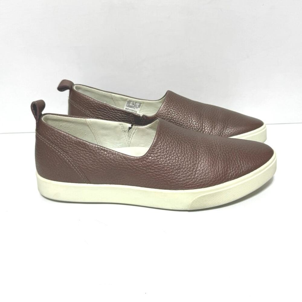 ECCO Gillian Slip On Fashion Loafers Womens Size 6 Bronze Pebbled Leather Shoes